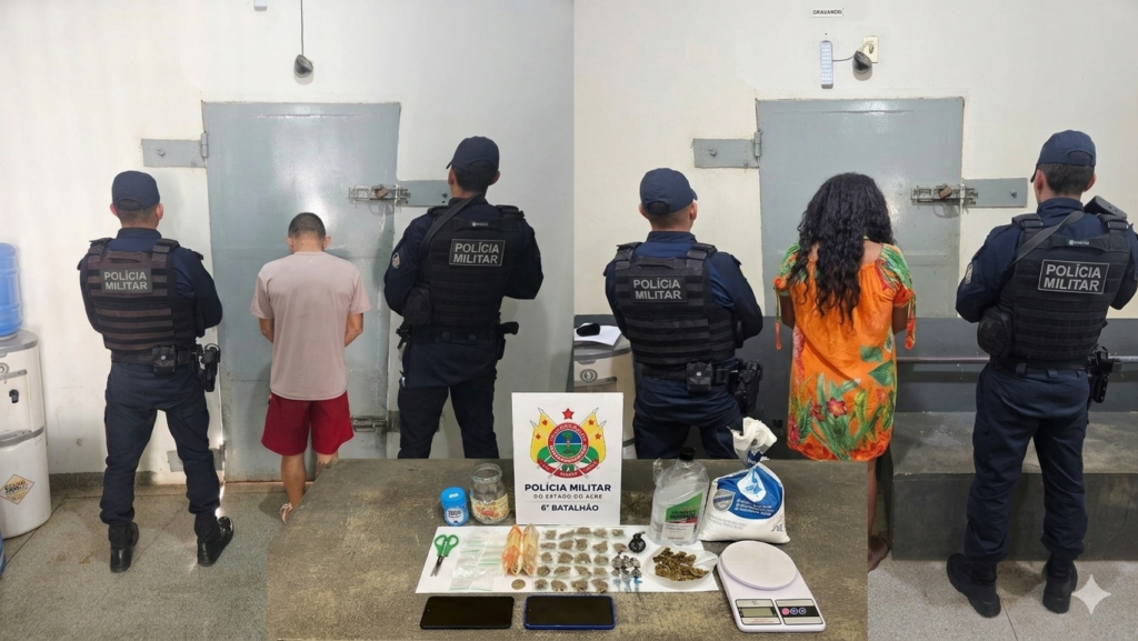 PM prende mulher por tráfico próximo de escola e cumpre dois mandados de prisão em Cruzeiro do Sul