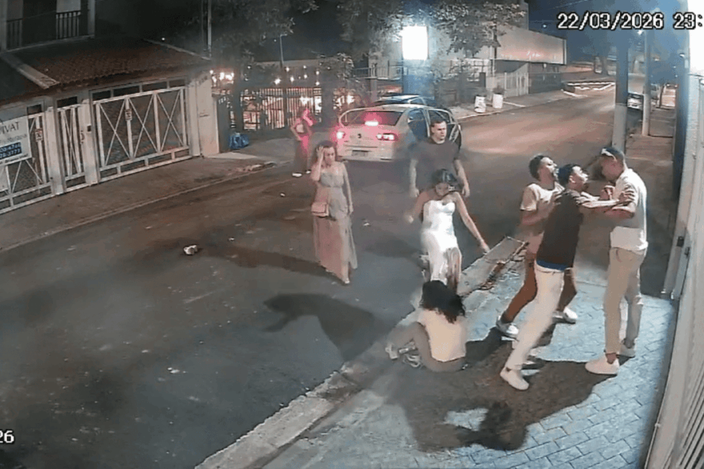 “noiva-me-deu-um-chute-na-mama”,-diz-mulher-agredida-em-saida-de-festa