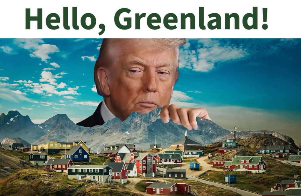 trump-retoma-ofensiva-a-groenlandia-e-posta-montagem-“segurando”-ilha