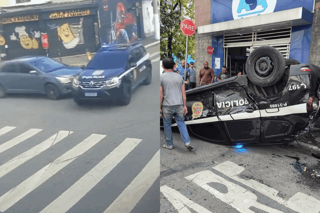 viatura-de-policia-ignora-“pare”,-capota-em-acidente-e-deixa-3-feridos
