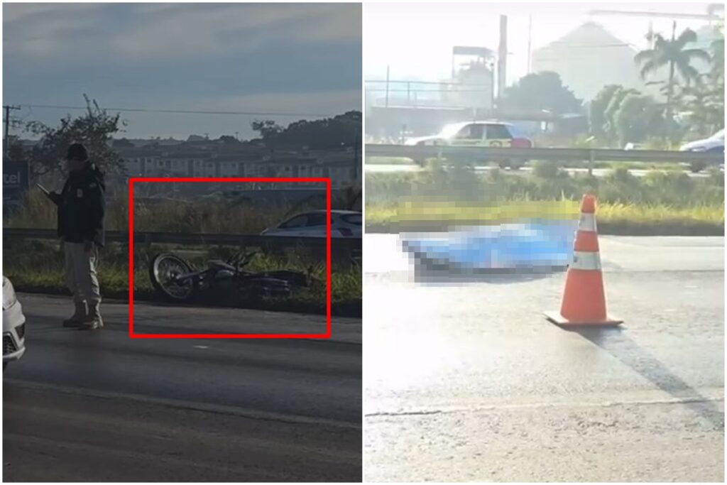 br-040:-imagens-mostram-rodovia-apos-mulher-ser-atropelada-por-moto.-veja-video