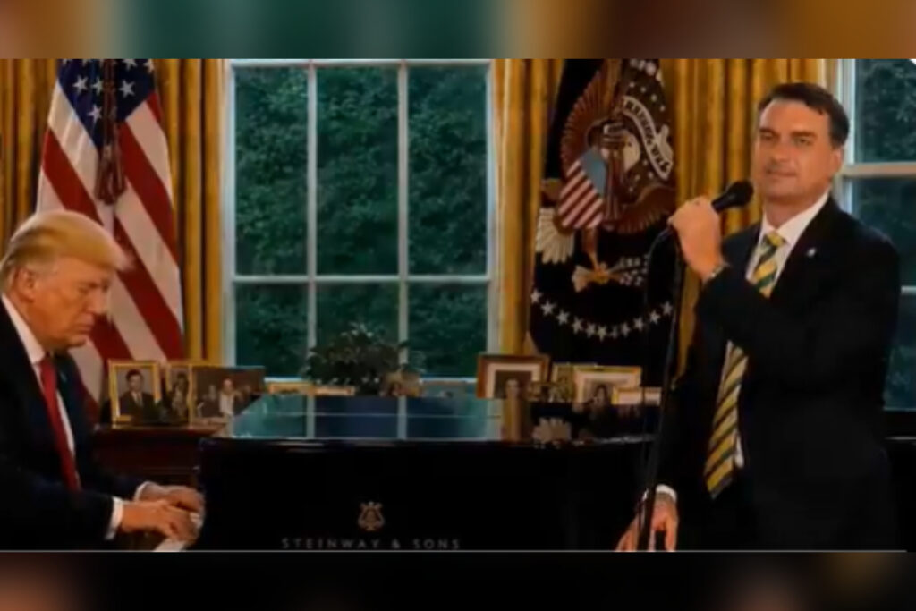 eduardo-bolsonaro-posta-video-de-ia-com-flavio-cantando,-trump-ao-piano-e-lula-na-janela