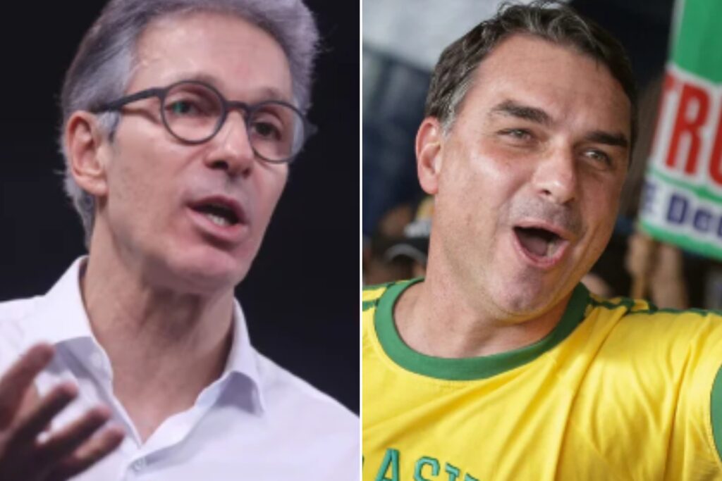 por-minutos,-flavio-bolsonaro-e-zema-nao-se-encontram-em-evento