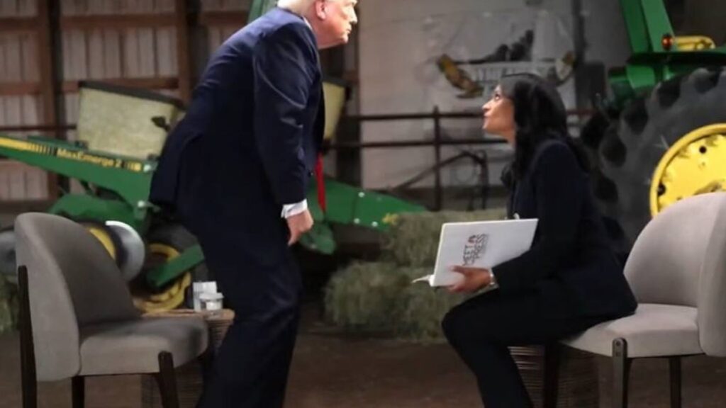 “imprensa-falsa-e-suja”,-diz-trump-antes-de-abandonar-entrevista