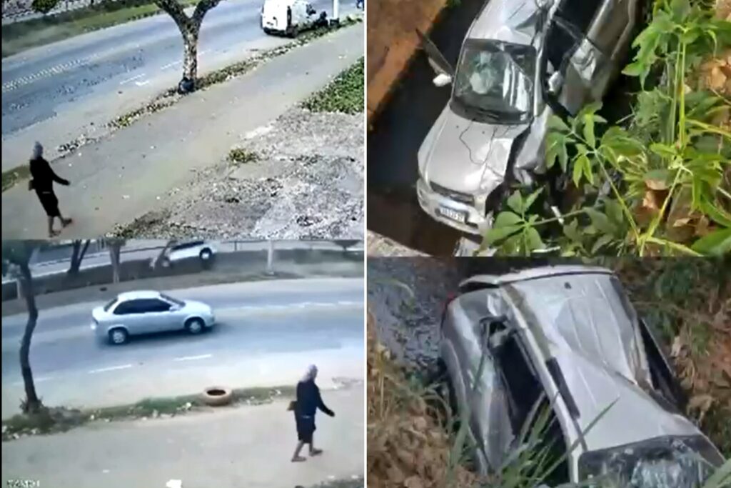Motorista perde controle, bate em árvores e despenca em canal em MG motorista-perde-controle,-bate-em-arvores-e-despenca-em-canal-em-mg