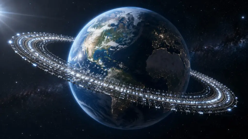Poucos sabem, mas a Terra pode ganhar um “anel de Saturno” nada natural, formado por mais de 1 milhão de satélites e 50 mil espelhos, com brilho capaz de superar estrelas e planetas