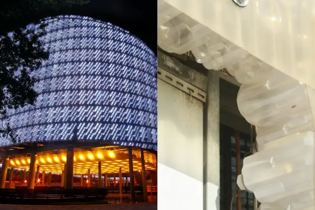 Arquiteto empilhou 1,5 milhão de garrafas PET como peças de Lego e ergueu um prédio da altura de 9 andares em Taiwan que aguenta terremoto e vento de 130 km/h