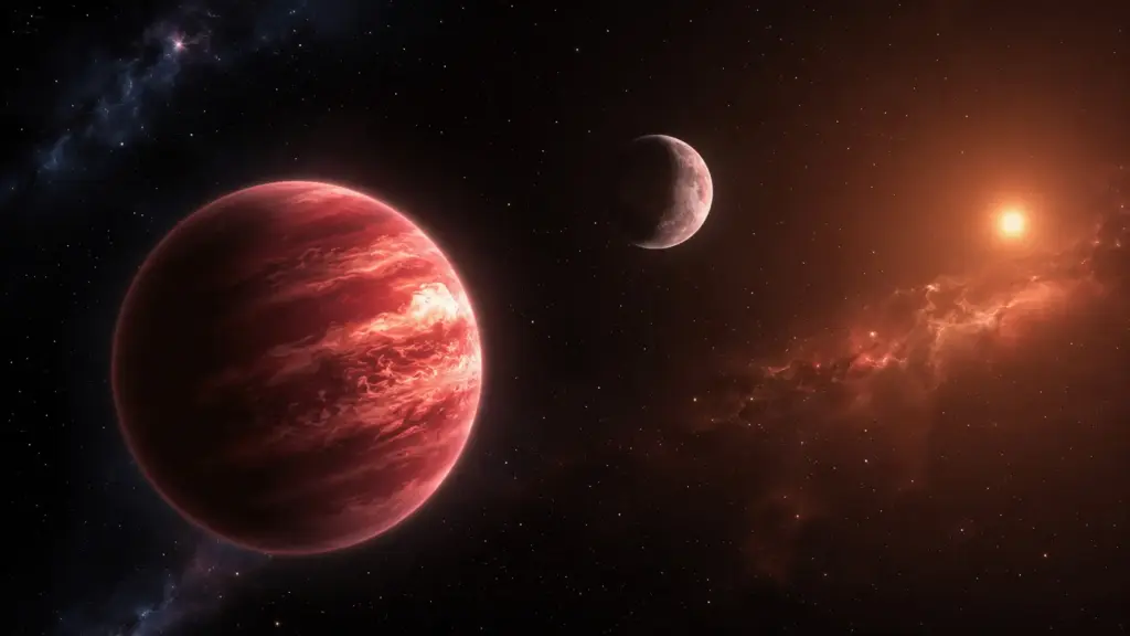 Astrônomos encontram sinais de uma possível “lua gigante” com quase a massa de Júpiter orbitando uma anã marrom, e o curioso sistema pode mudar a definição de luas e planetas