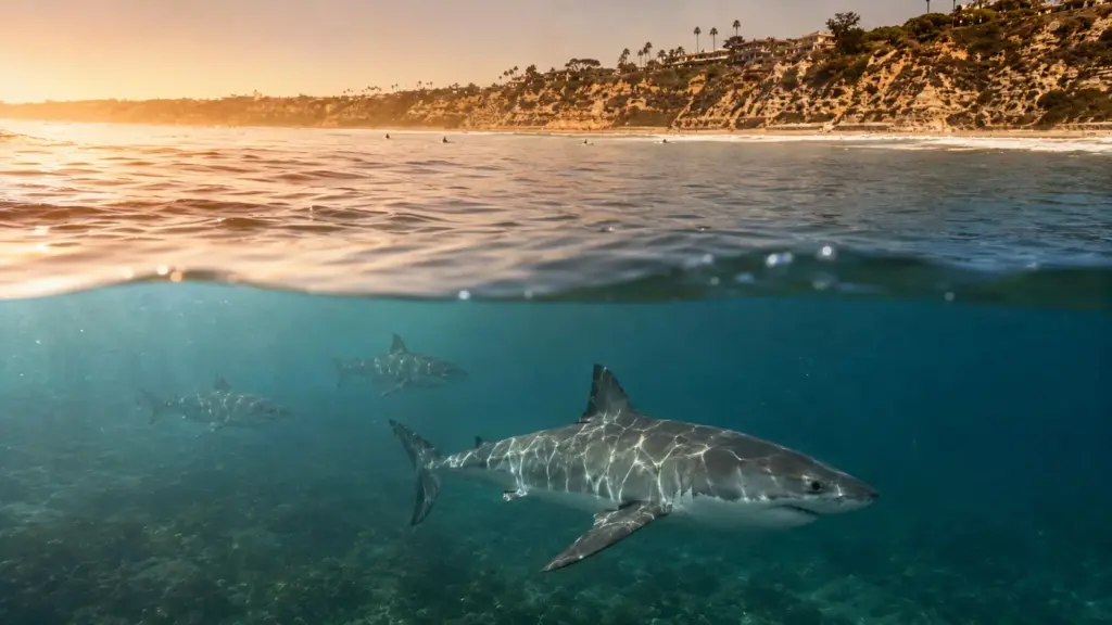 O Pacífico esquentou e os tubarões perceberam primeiro: El Niño pode levar mais tubarões-brancos às praias da Califórnia, antecipar a chegada de filhotes e criar um verão diferente entre julho e setembro de 2026, mas pesquisadores que monitoram a espécie desde 2009 explicam por que a mudança não significa uma onda de ataques