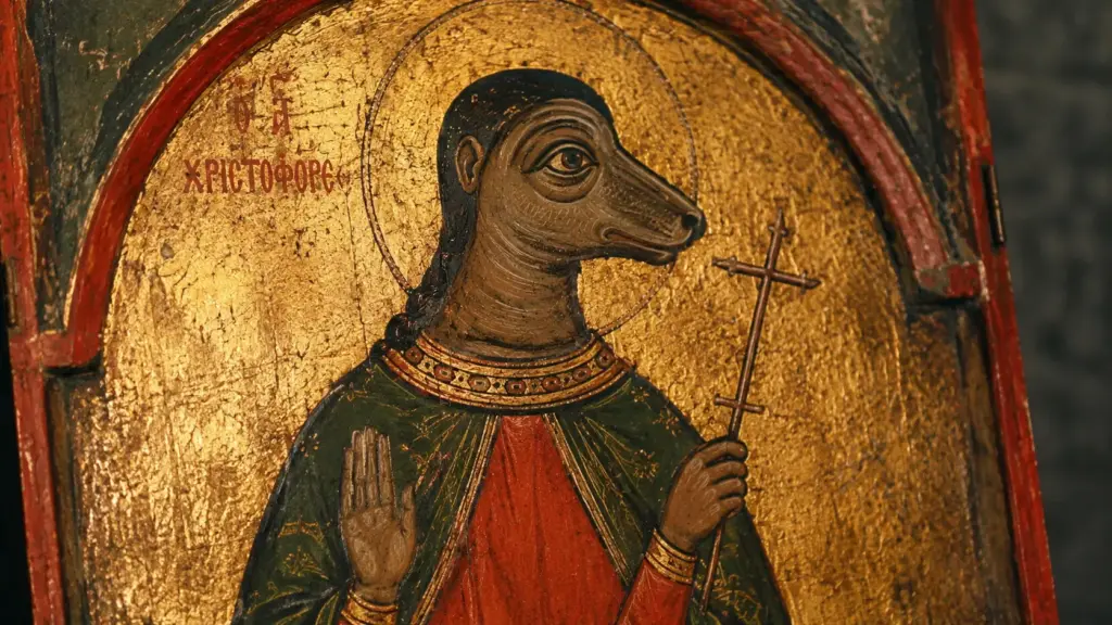 Santo com cabeça de cachorro intrigou cristãos por séculos: entenda por que São Cristóvão ganhou aparência cinocéfala, atravessou a arte medieval e acabou proibido em ícones ortodoxos