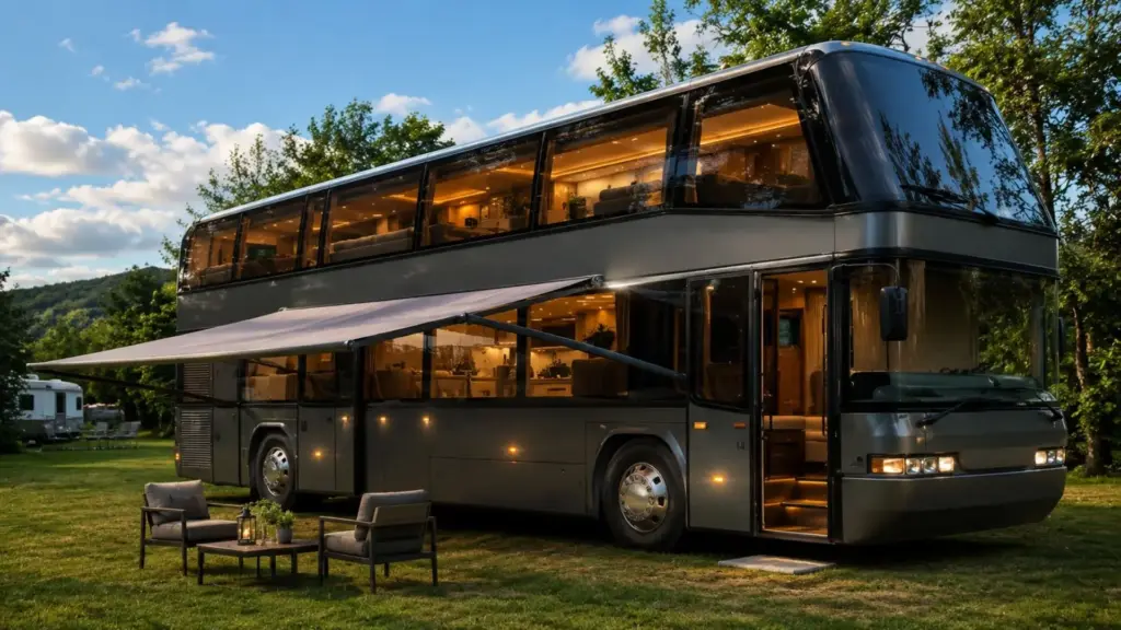 Cinco anos de obra transformaram um ônibus de dois andares de 90 lugares numa mansão sobre rodas com dois quartos e banheiro no meio, num projeto que virou tour em vídeo no YouTube