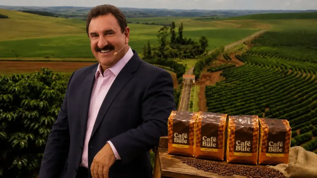 Da TV para o campo, Ratinho fechou a cadeia inteira do café, cultiva mais de 1,3 milhão de pés numa fazenda no Paraná e leva o próprio grão às prateleiras com uma marca que cresceu rápido no Sul e no Sudeste Da TV para o campo, Ratinho fechou a cadeia inteira do café, cultiva mais de 1,3 milhão de pés numa fazenda no Paraná e leva o próprio grão às prateleiras com uma marca que cresceu rápido no Sul e no Sudeste