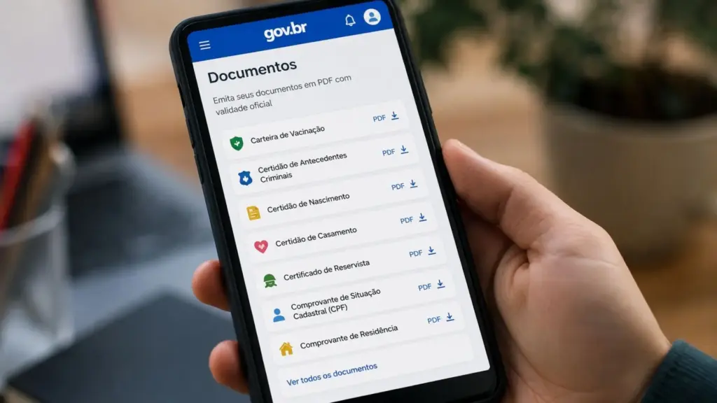 Da carteira de vacinação aos antecedentes criminais, 13 documentos oficiais agora saem em PDF direto do Gov.br, num atalho que reúne serviços da Receita, do TSE e de outros órgãos federais e vale tanto para concurso quanto para matrícula escolar