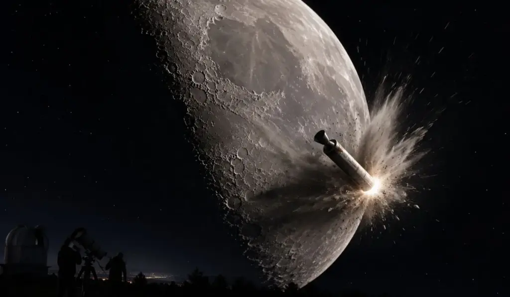 Gigante de quase 5 toneladas abandonado pela SpaceX atravessa o espaço a 8.700 km/h e vai despencar sobre a Lua, provocar explosão equivalente a 3 toneladas de TNT, abrir uma nova cratera e lançar detritos que poderão ser registrados da Terra