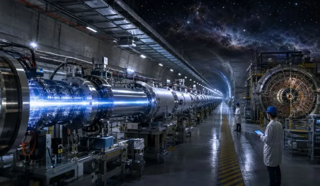 China enterrou um “supermicroscópio” de 2 km, revestiu sua câmara com titânio de apenas 0,3 milímetro, criou um vácuo comparável ao da Lua e disparou 250 bilhões de íons por pulso para investigar como os elementos pesados nasceram no Universo