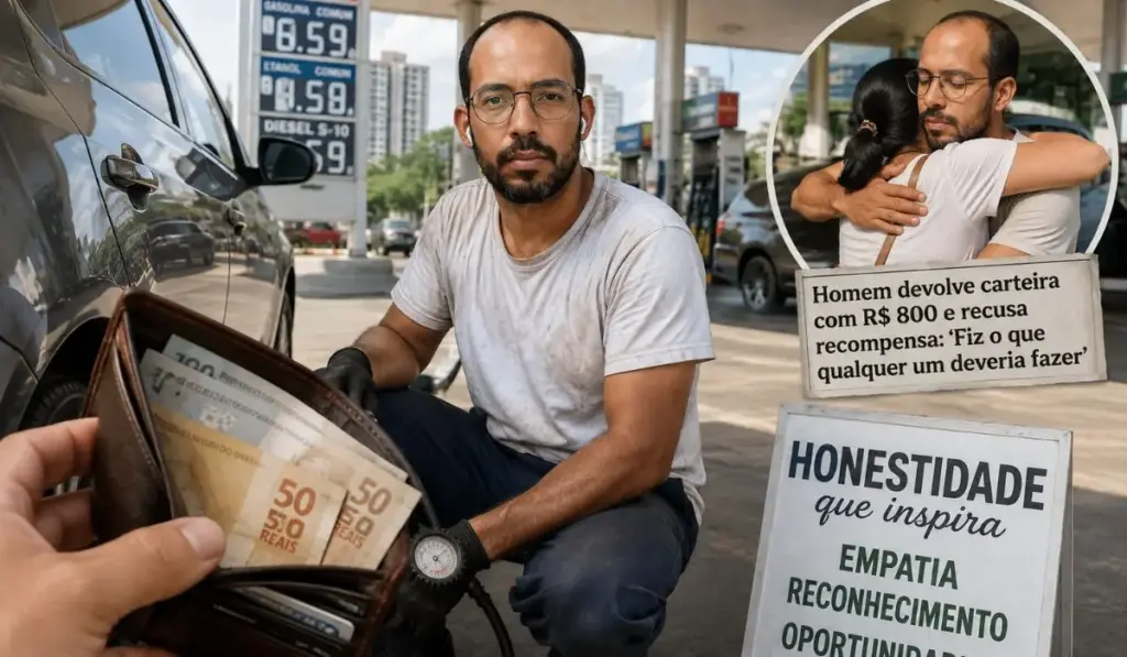 Mesmo desempregado e tentando conseguir algum dinheiro em um posto, homem de 35 anos encontrou uma carteira com R$ 800, ligou para a dona, recusou recompensa e, após sua honestidade ganhar repercussão, recebeu quatro propostas de emprego em menos de 24 horas