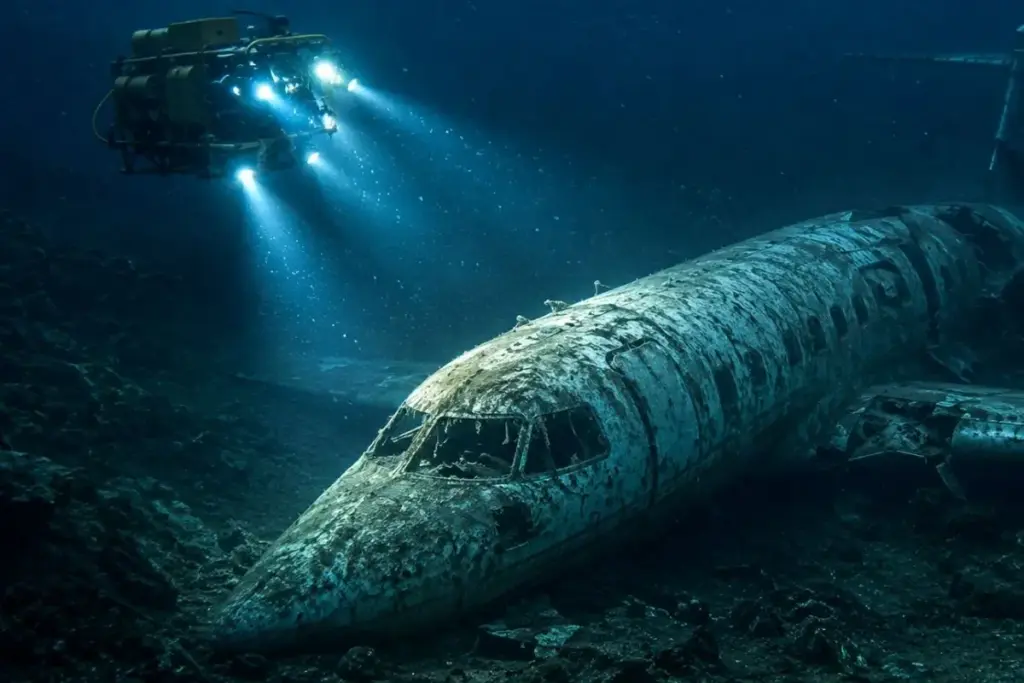 Pelo menos dezessete buscas falharam ao longo de décadas até um pesquisador com robô submarino achar, a 61 metros de profundidade, o jato executivo que sumiu em 1971 Pelo menos dezessete buscas falharam ao longo de décadas até um pesquisador com robô submarino achar, a 61 metros de profundidade, o jato executivo que sumiu em 1971