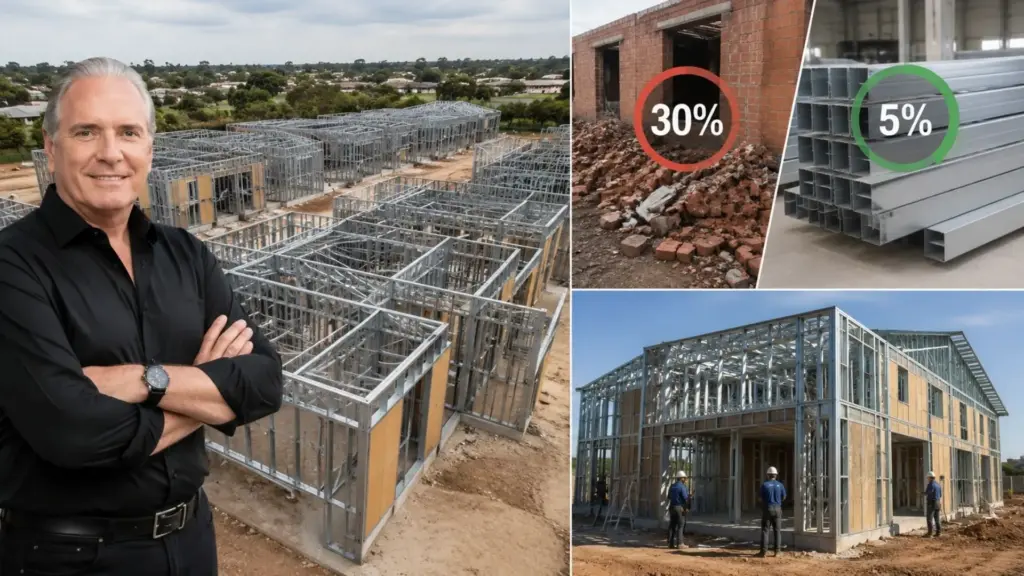 Enquanto uma obra de alvenaria desperdiça cerca de 30% do material, o novo projeto de Roberto Justus promete derrubar esse número para 5% usando casas de aço tipo Lego, num plano de R$ 100 milhões para 5 mil moradias em Campo Grande