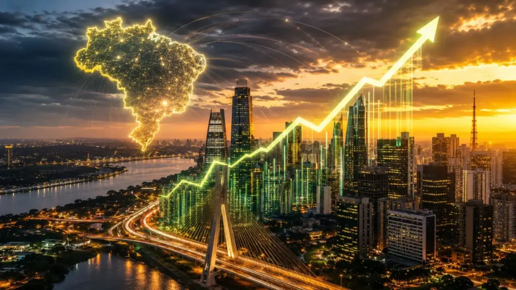 FMI elevou a projeção de crescimento do Brasil de 1,9% para 2,4% em 2026, colocou o país entre as economias do G20 com a maior melhora nas projeções, atrás apenas da China, e classificou o sistema financeiro brasileiro como sólido e resiliente