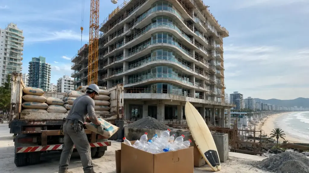 Ele vendia garrafas vazias no ferro-velho, coxinha, sacolé e pipa para conseguir alguns trocados, abandonou o sonho de viver do surfe por falta de dinheiro, começou descarregando caminhões em obras e hoje comanda a maior construtora do litoral sul paulista, está entre as 100 maiores do Brasil e patrocina atletas internacionais