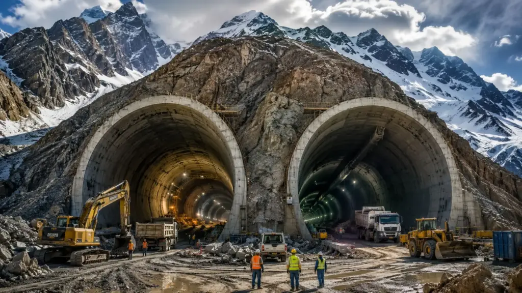 Túnel colossal de quase 14 km sob os Andes quer ligar Argentina e Chile durante os 365 dias do ano com duas galerias paralelas, reduzindo bloqueios por neve, acelerando exportações e transformando o comércio sul-americano