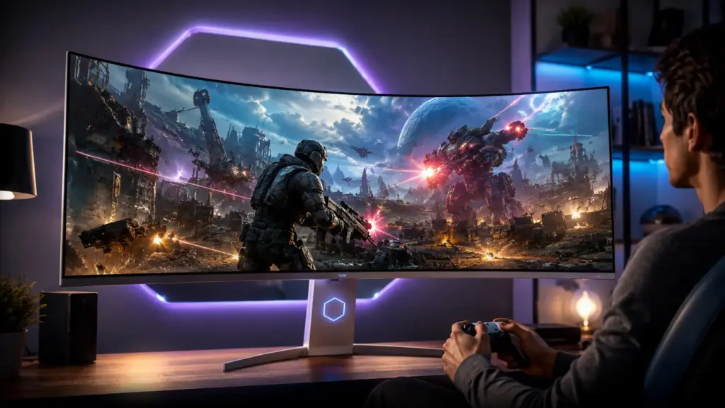 LG lança no Brasil monitor gamer OLED de 34 polegadas com webOS, 240 Hz, resposta de 0,03 ms e jogos sem PC via Xbox Cloud Gaming e GeForce Now por R$ 5.999; veja o diferencial surpreendente.
