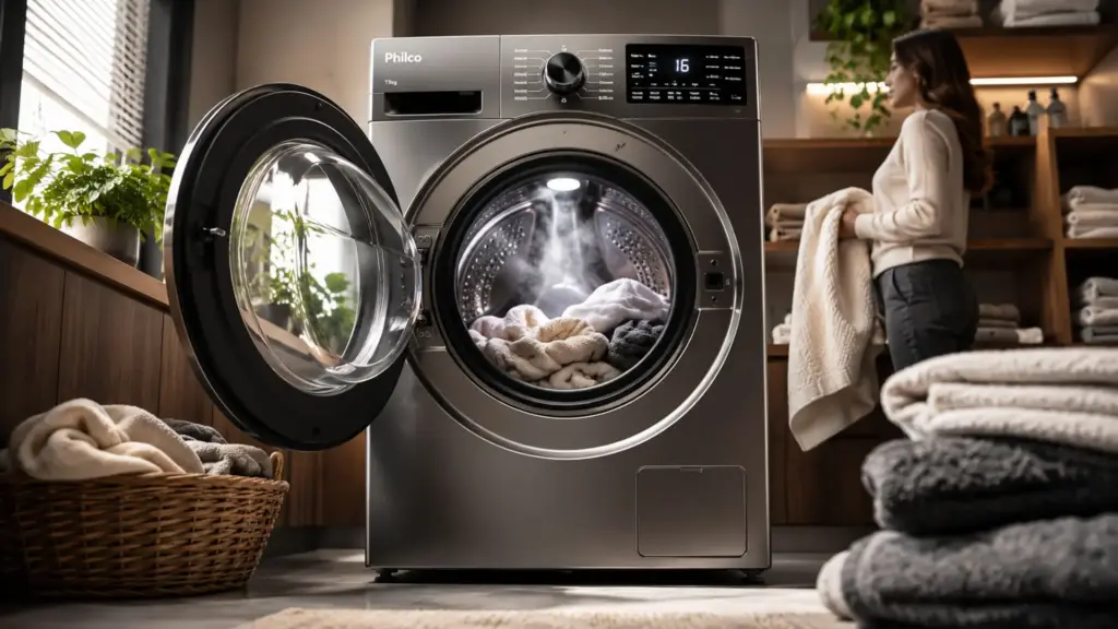 Adeus máquina de lavar tradicional: Philco surpreende com versão 2 em 1 de 11 kg que lava, seca, esteriliza e desodoriza, reúne 16 programas, motor Inverter Plus, ciclo antialérgico em alta temperatura, função para adicionar roupas durante a lavagem e operação silenciosa com menos vibração Adeus máquina de lavar tradicional: Philco surpreende com versão 2 em 1 de 11 kg que lava, seca, esteriliza e desodoriza, reúne 16 programas, motor Inverter Plus, ciclo antialérgico em alta temperatura, função para adicionar roupas durante a lavagem e operação silenciosa com menos vibração