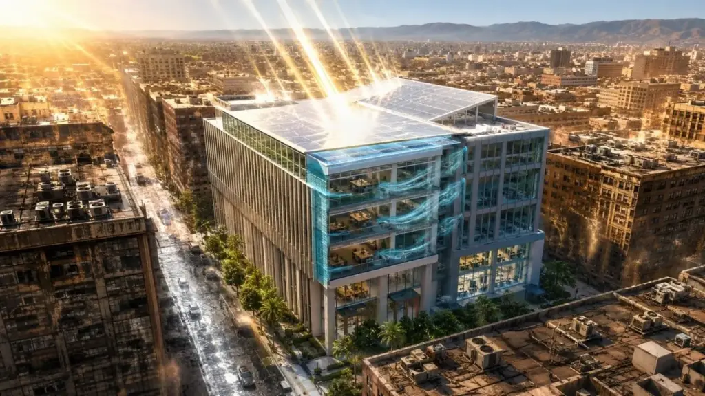 Nova tecnologia usa tintas, vidros, géis e revestimentos inteligentes para resfriar prédios sem eletricidade, refletir até 97% da energia solar e reduzir superfícies em até 7 °C, enquanto cientistas buscam frear o avanço do ar-condicionado, que já consome quase 10% da eletricidade mundial e aquece ainda mais as cidades