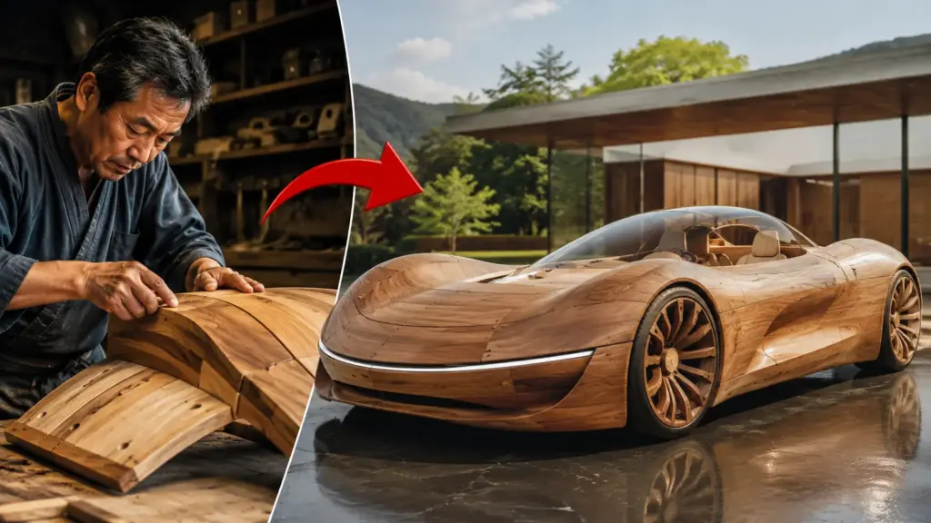 Enquanto montadoras tentavam criar carros cada vez mais modernos, Toyota construiu veículo com 86 painéis de madeira encaixados à mão, sem pregos, feito para envelhecer, receber peças novas e ser herdado por várias gerações