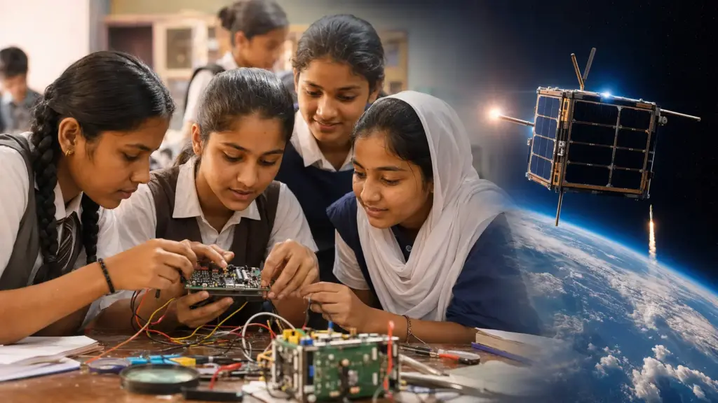 750 meninas indianas produziram experimentos dentro de suas escolas, enfrentaram a perda do primeiro satélite e meses depois viram a nova versão alcançar 450 quilômetros de altitude