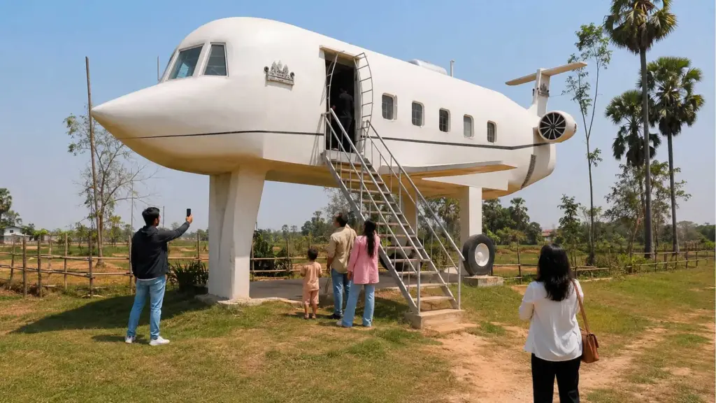 Pedreiro passou 30 anos guardando dinheiro para um sonho improvável, ergueu a seis metros do chão uma casa de concreto em forma de avião com 20 metros de comprimento, dois quartos, dois banheiros, asas, motores e cauda por cerca de US$ 20 mil