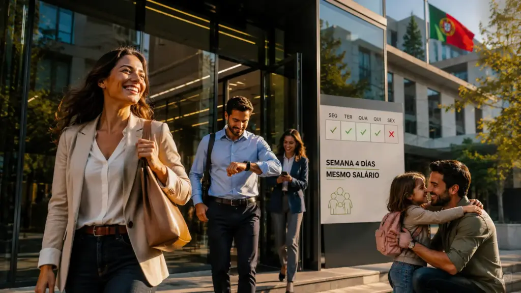 Portugal reduziu o tempo de trabalho de mais de 1000 pessoas em 41 empresas, testando a semana de quatro dias, manteve os salários, eliminou tarefas inúteis e viu 95% dos negócios aprovarem a experiência