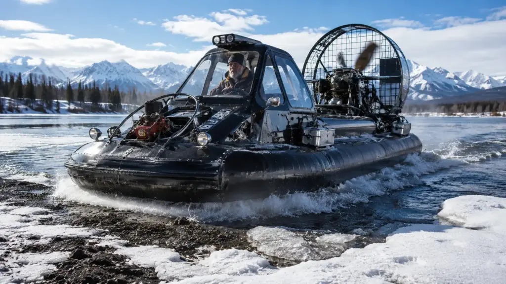 Professor transforma sonho de infância em realidade, reúne peças recicladas de automóveis, investe 1.800 horas de trabalho e constrói hovercraft que desliza sobre água, gelo, neve e solo firme Professor transforma sonho de infância em realidade, reúne peças recicladas de automóveis, investe 1.800 horas de trabalho e constrói hovercraft que desliza sobre água, gelo, neve e solo firme