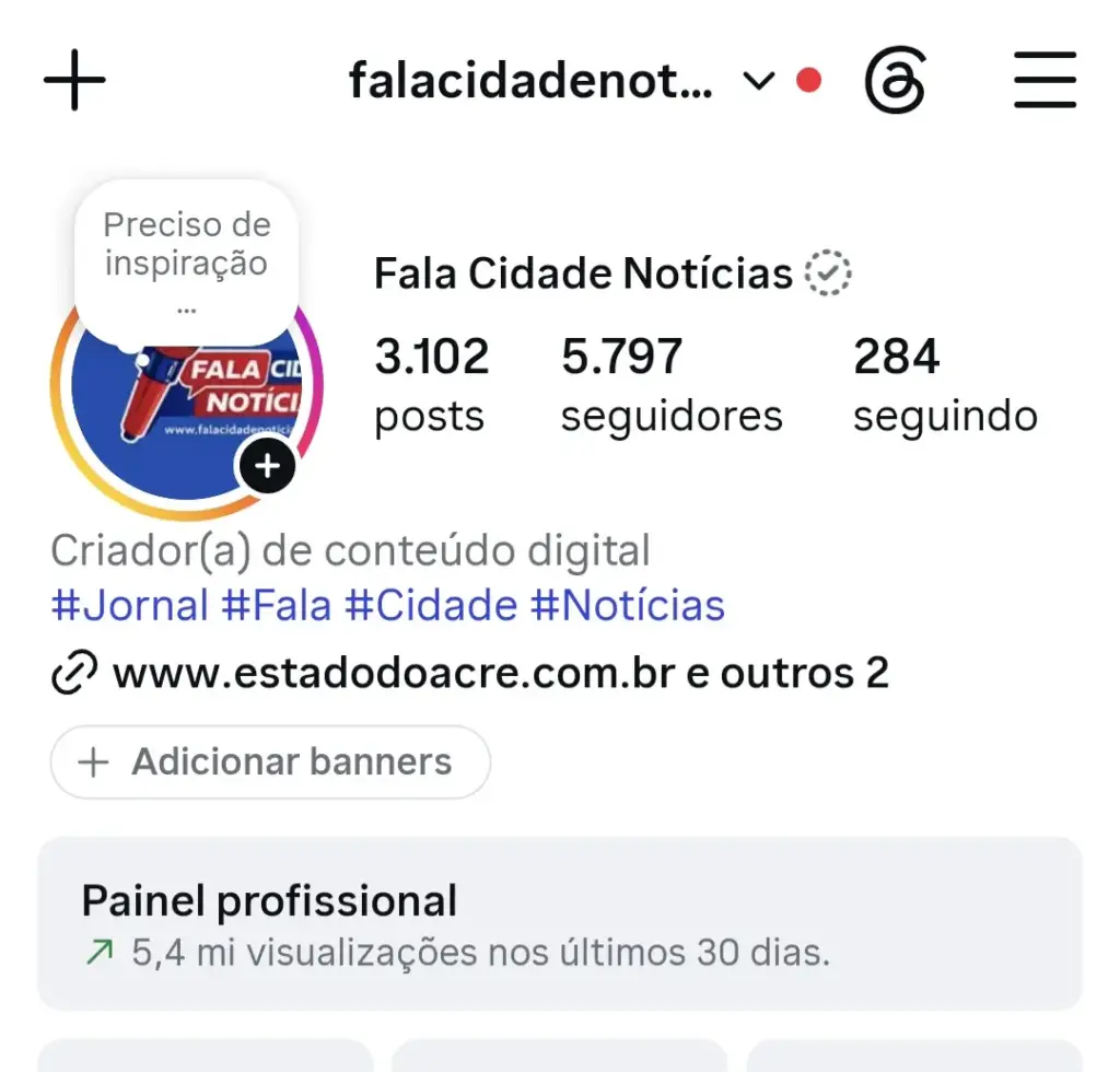 Recorde! Página @falacidadenoticias.com.br , liderada pelo jornalista Leandro Matthaus, chega a 5,4 mi de vews em 30 dias