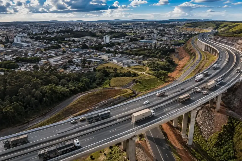 Um contorno de 42 quilômetros com investimento de mais de R$ 1 bilhão promete tirar 13,5 mil veículos por dia, mais da metade do tráfego, de dentro de Ponta Grossa, no Paraná
