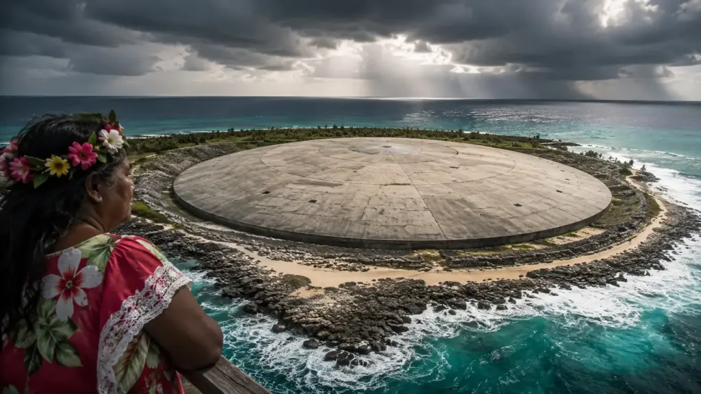 Estados Unidos enterram mais de 100 mil jardas cúbicas de rejeitos radioativos em cratera sem revestimento, cobrem tudo com concreto no Pacífico e deixam moradores das Ilhas Marshall preocupados com o avanço do mar Estados Unidos enterram mais de 100 mil jardas cúbicas de rejeitos radioativos em cratera sem revestimento, cobrem tudo com concreto no Pacífico e deixam moradores das Ilhas Marshall preocupados com o avanço do mar