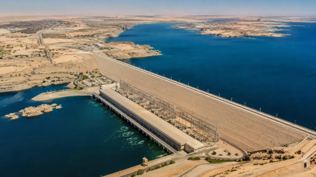 Barragem de Assuã controlou as cheias do Nilo, mas reteve sedimentos e deixou trecho do delta recuar cerca de 173 metros por ano Barragem de Assuã controlou as cheias do Nilo, mas reteve sedimentos e deixou trecho do delta recuar cerca de 173 metros por ano