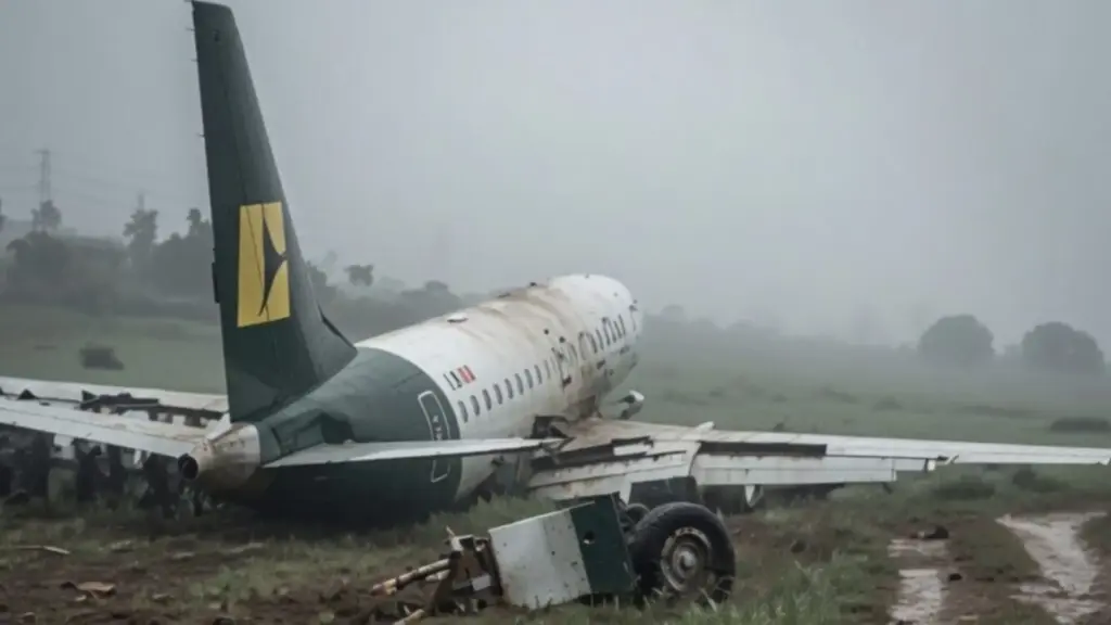 Embraer 170 sai da pista sob chuva, para na grama e fica severamente danificado; avião transportava 68 pessoas e acidente mobiliza investigação na Nigéria