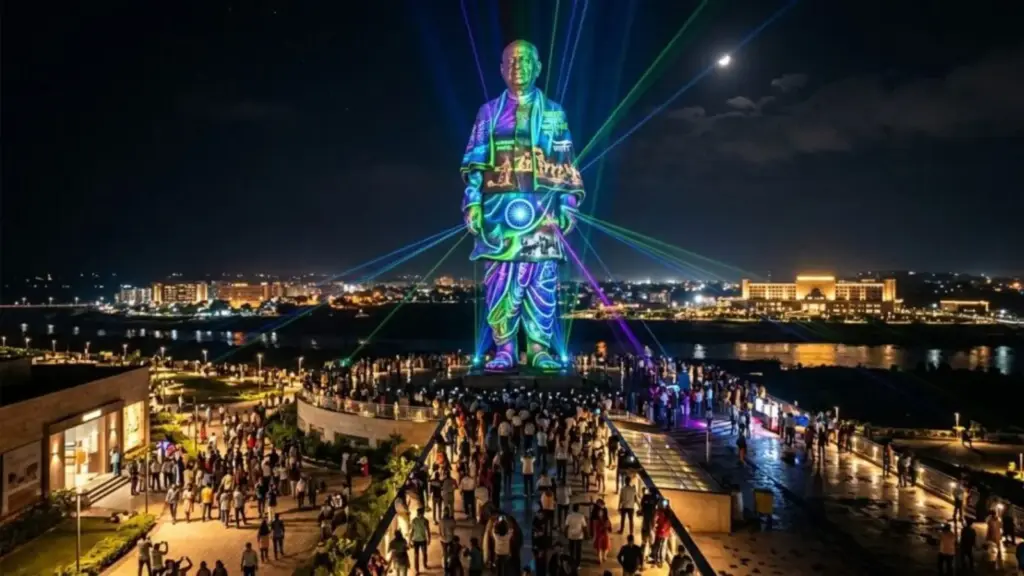 A Índia surpreendeu o mundo ao usar 1.700 toneladas de bronze para erguer uma estátua de 182 metros que resiste a terremotos e ventos de 220 km/h às margens do rio, com mirante a 153 metros