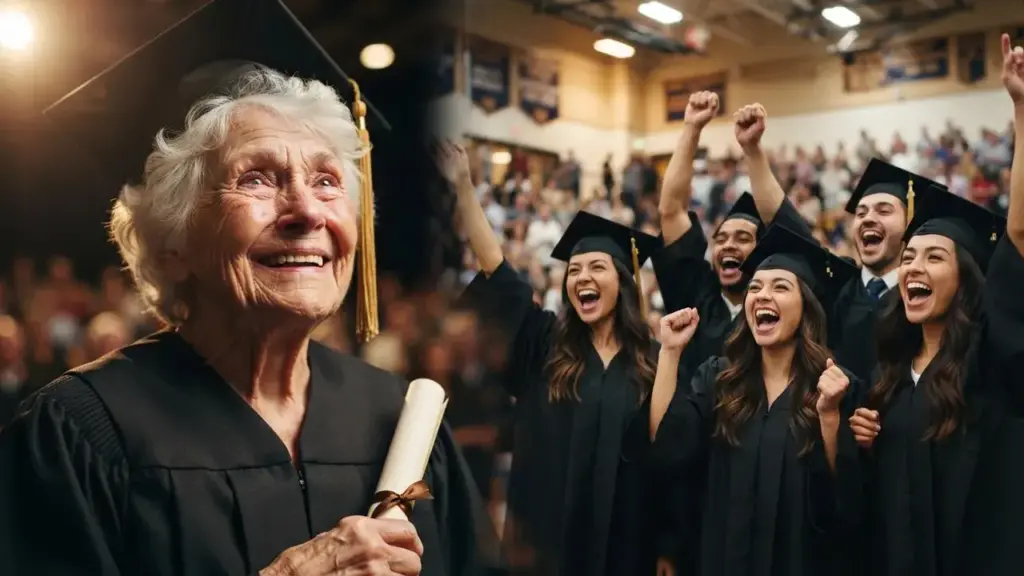 Ela chegou à universidade só para fazer aulas de espanhol, foi convencida a experimentar literatura americana e acabou passando vinte anos escolhendo disciplinas por puro gosto, até receber o diploma aos 86 anos sob uma ovação de pé Ela chegou à universidade só para fazer aulas de espanhol, foi convencida a experimentar literatura americana e acabou passando vinte anos escolhendo disciplinas por puro gosto, até receber o diploma aos 86 anos sob uma ovação de pé