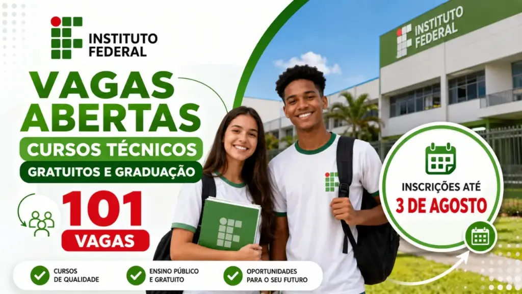 Instituto Federal abre inscrições para cursos técnicos e graduação gratuitos em sete cidades do RS; ingresso será no segundo semestre de 2026 Instituto Federal abre inscrições para cursos técnicos e graduação gratuitos em sete cidades do RS; ingresso será no segundo semestre de 2026