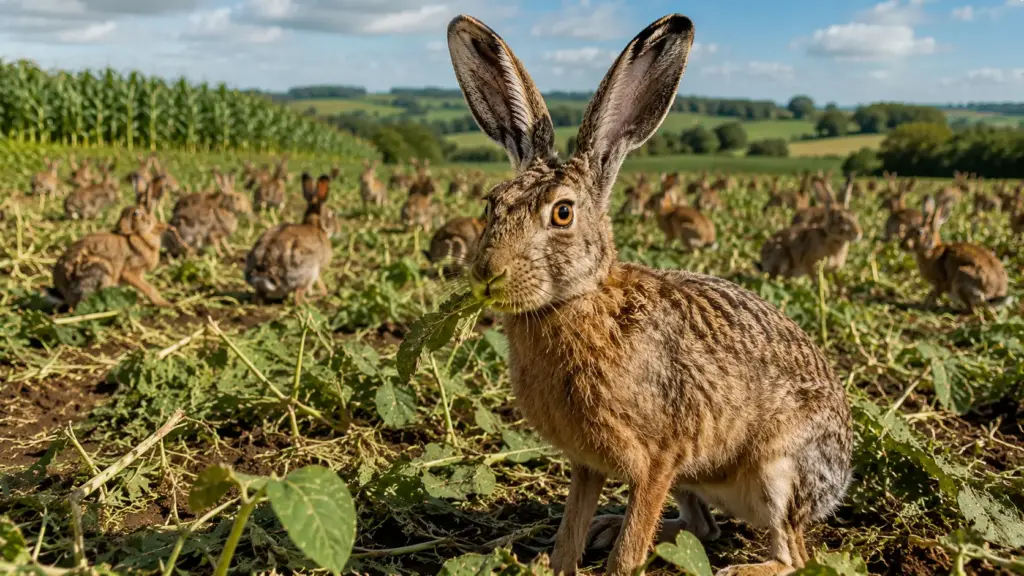 A mega infestação de lebres europeias já avança cerca de 45 km por ano no Brasil, invade mais de 100 localidades, destrói lavouras de soja, milho, feijão e pomares, enquanto produtores enfrentam um obstáculo inesperado que pode tornar essa praga ainda mais difícil de controlar do que o javali A mega infestação de lebres europeias já avança cerca de 45 km por ano no Brasil, invade mais de 100 localidades, destrói lavouras de soja, milho, feijão e pomares, enquanto produtores enfrentam um obstáculo inesperado que pode tornar essa praga ainda mais difícil de controlar do que o javali