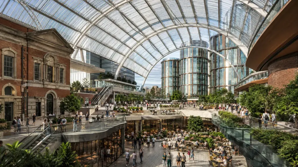 Olympia London renasce após cinco anos de uma reforma bilionária de £ 1,3 bilhão e revela um gigantesco complexo cultural com teatro, hotéis, restaurantes, arquitetura histórica preservada e expectativa de receber 10 milhões de visitantes por ano