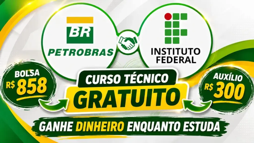 Petrobras e Instituto Federal oferecem bolsa de até R$ 858 + R$ 300 de auxílio-alimentação para alunos do curso técnico gratuito em Planejamento e Controle da Produção no IFF Macaé; veja como se inscrever