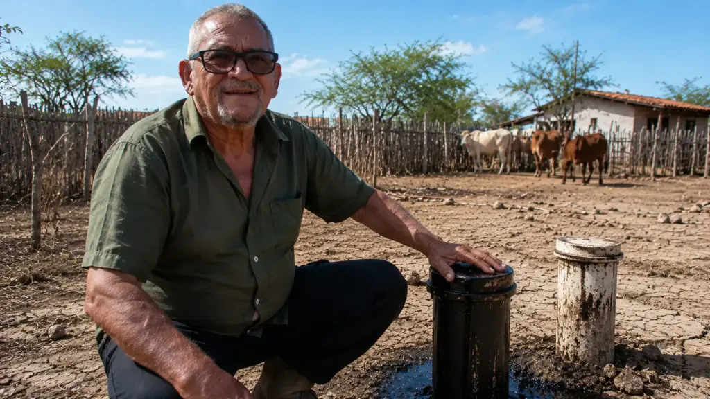 Sidrônio Moreira, agricultor que encontrou petróleo ao perfurar 2 poços em busca de água no Ceará, ganha nova esperança após estudo indicar chance de localizar aquífero, mas enfrenta dívida de R$ 25 mil e não tem dinheiro para nova perfuração