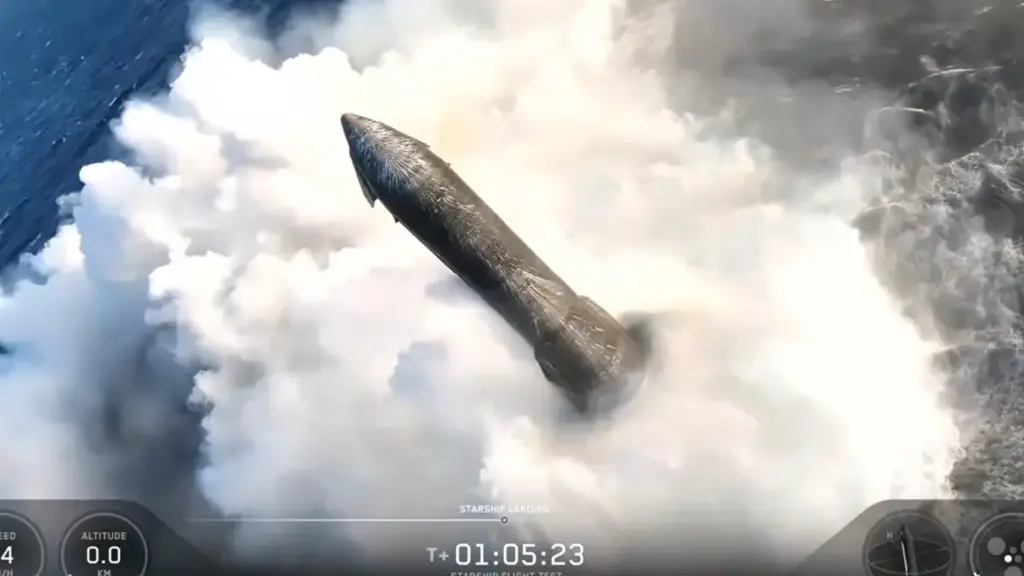 Starship de 122 metros lança 20 satélites Starlink V3 no espaço, religa um motor durante o voo e retorna praticamente intacta ao Oceano Índico