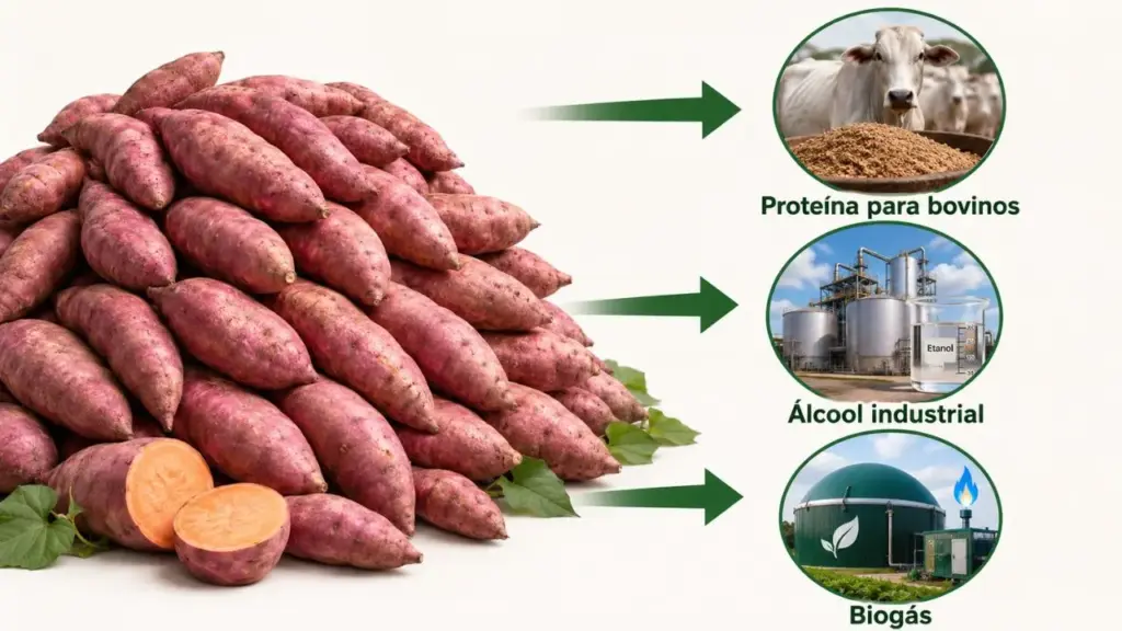 Toneladas de batata-doce rejeitadas pelo varejo viram proteína para bovinos, álcool industrial e biogás no interior de São Paulo: Better Beef reaproveita 40 mil toneladas de resíduos e planeja substituir diesel por biometano em projeto futuro