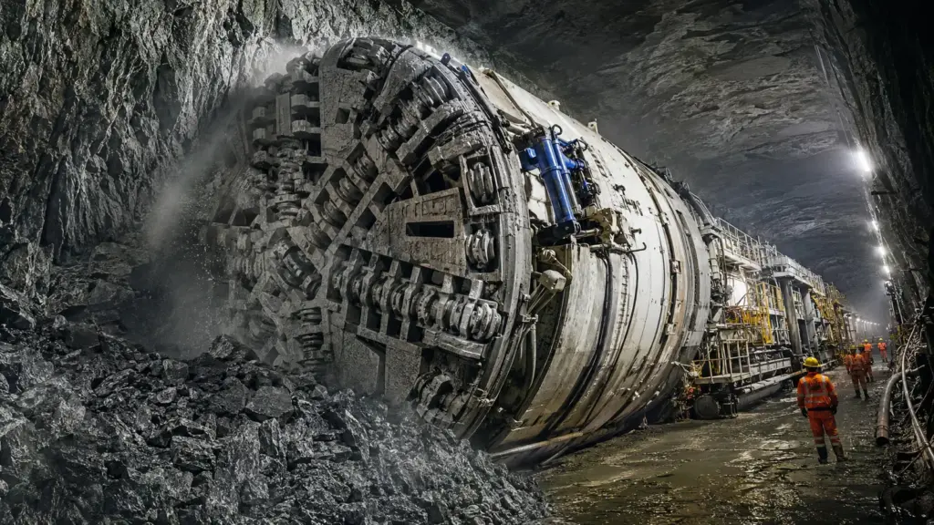 China surpreende o mundo e apresenta primeira tuneladora do mundo que perfura e detona, tecnologia criada para enfrentar rochas frágeis, colapsos e entrada de lama e água
