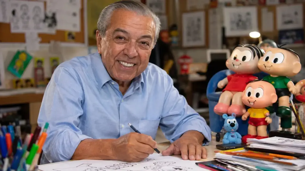 Aos 5 anos, menino se encanta com histórias em quadrinhos e depois começa a rabiscar desenhos até criar na própria mente um universo com mais de 400 personagens: Mauricio de Sousa desenvolveu famílias, amigos, histórias, revistas, filmes e parques em décadas de criação Aos 5 anos, menino se encanta com histórias em quadrinhos e depois começa a rabiscar desenhos até criar na própria mente um universo com mais de 400 personagens: Mauricio de Sousa desenvolveu famílias, amigos, histórias, revistas, filmes e parques em décadas de criação
