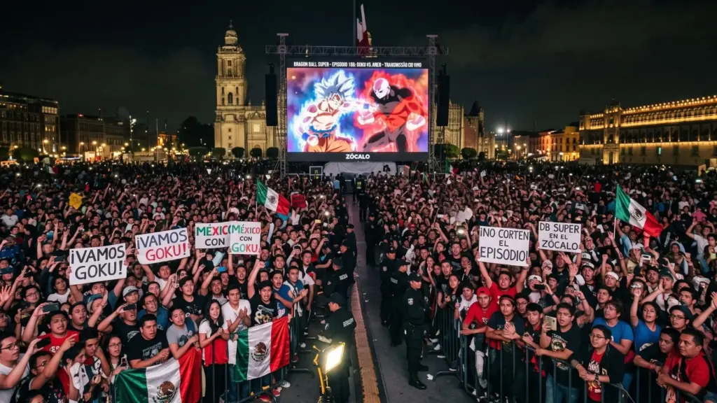 O dia em que Dragon Ball Super virou assunto diplomático no México: episódio 130 levou 15 mil pessoas a uma praça, fez a Embaixada do Japão intervir por direitos autorais e obrigou autoridades a negociar para manter a transmissão de Goku contra Jiren